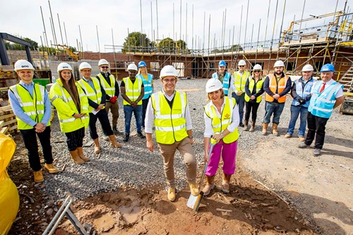 Housing 21, Deeley Group and Telford & Wrekin Council representatives at the ground-breaking ceremony.