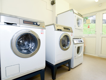 Small communal laundry room