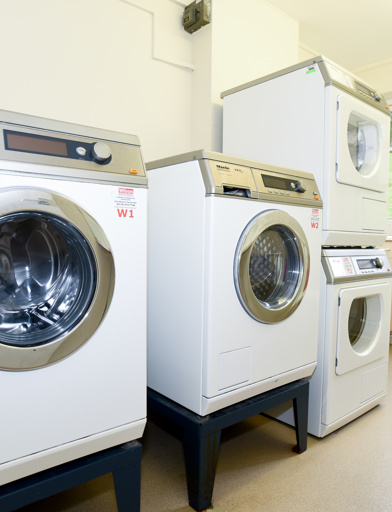 Small communal laundry room