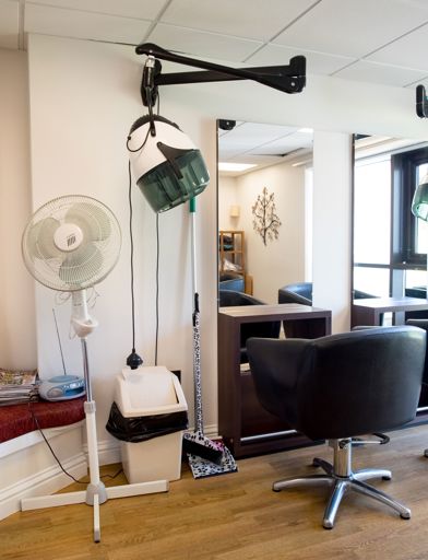 Inside the salon at the scheme 
