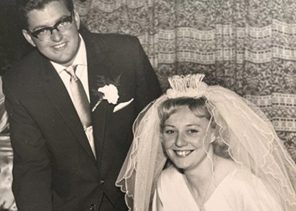 Brenda and Derek on their wedding day in 1964