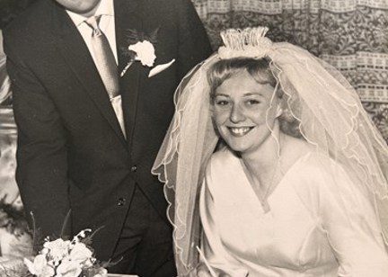 Brenda and Derek on their wedding day in 1964