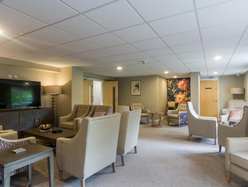 Miller Court Internal: communal lounge with seats scattered about a large room