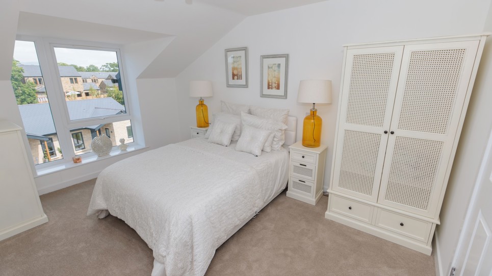 Show apartment bedroom at Bowland View