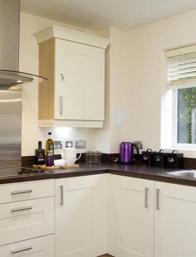 Kitchen inside an apartment of the show home