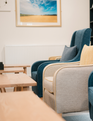 chairs and a table from the scheme communal area 
