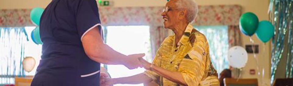 Ec Walstead Court Social Resident Ena Edwards Care Worker Debbie Ford 2 