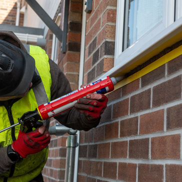 Repairs silicone being applied to a window 