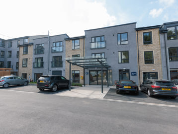 Front entrance of Bowland View, showing the front of the scheme with a car park