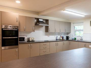Modern and bright large communal kitchen area