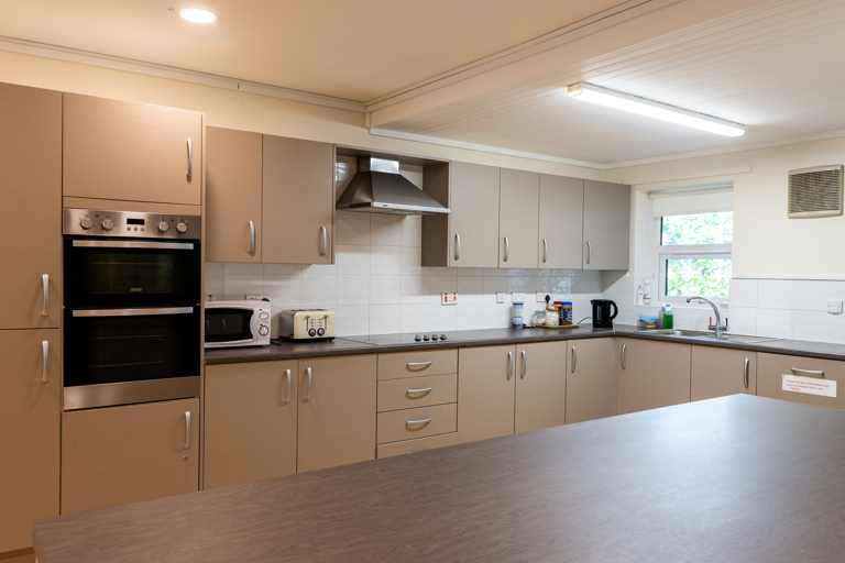 Modern and bright large communal kitchen area