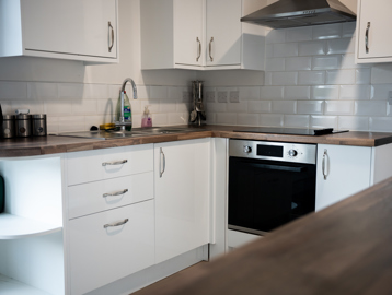 Modern and clean communal kitchen area