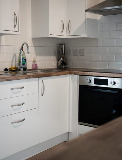 Modern and clean communal kitchen area 
