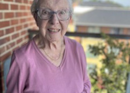 Kathleen Enjoying The Spring Sunshine On Her Balcony