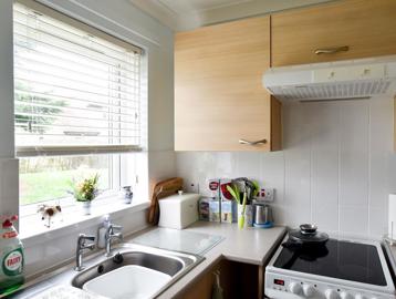 Kitchen area inside a resident's apartment