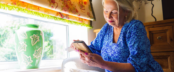 Resident scrolling on a mobile phone