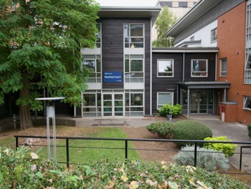 An exterior shot of Penfold Court in London showing the entrance to the scheme