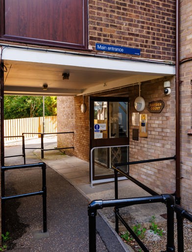 Exterior entranceway to the building 