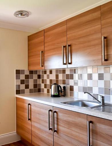 Close up of the communal kitchen area