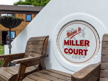 Miller Court external: Miller court sign