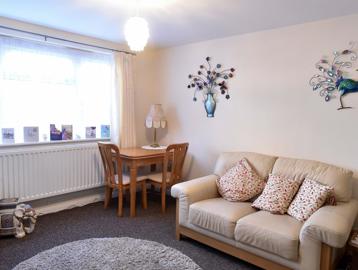 Inside the living room of a resident's apartment
