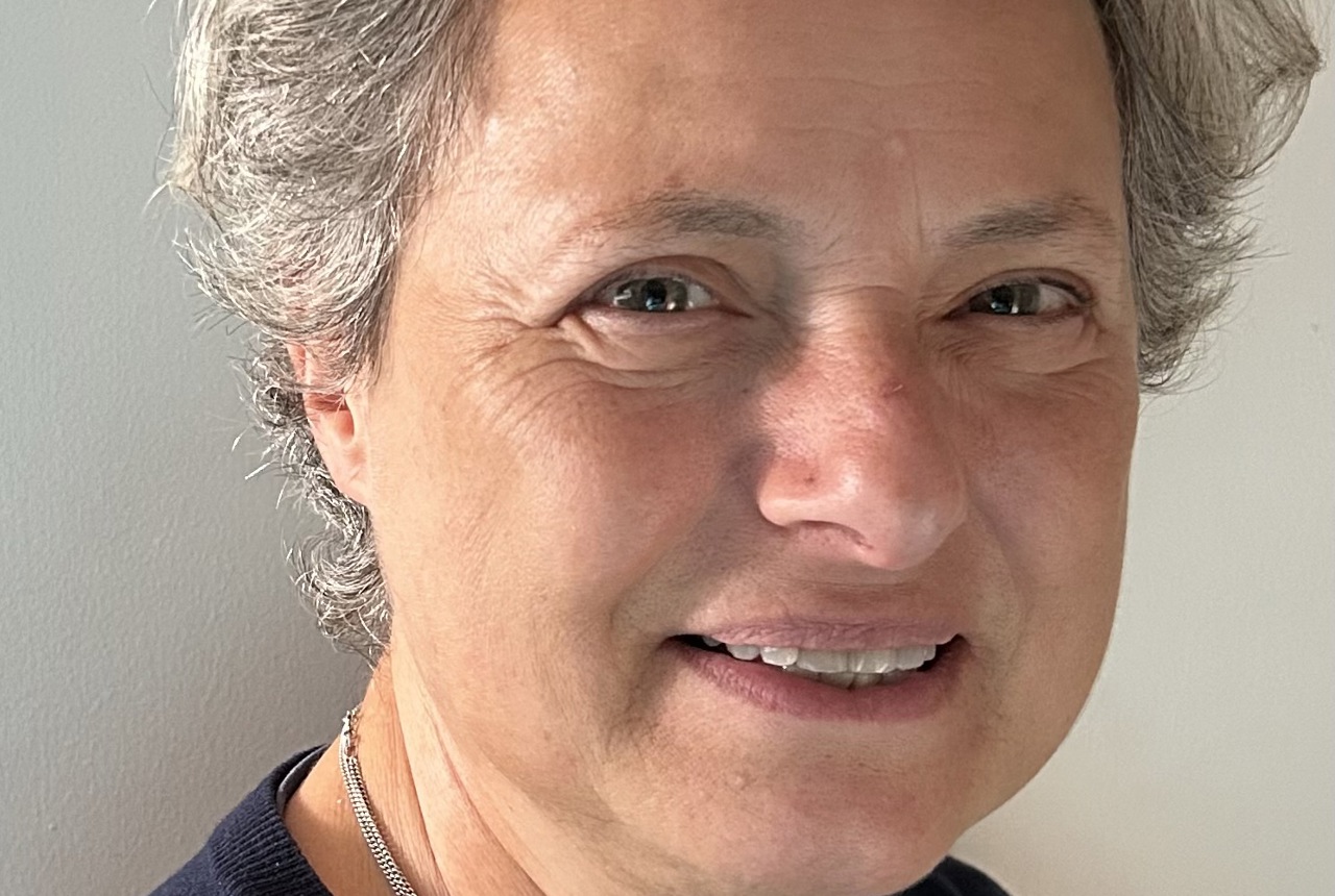 a woman looking at the camera