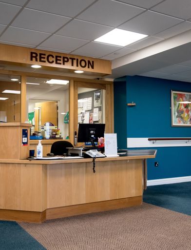 Large reception area inside the scheme 
