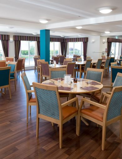 Communal dining area in the cafe/ bistro