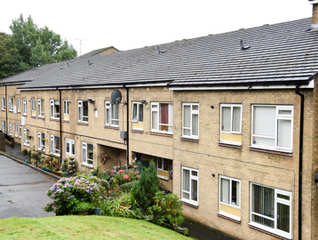 Side view of the building at Barker Court