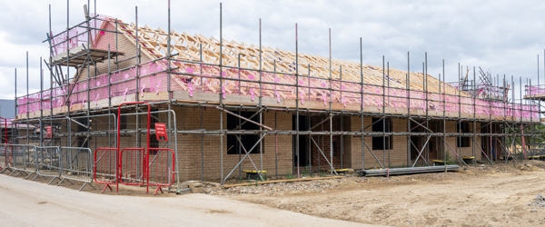 Construction building of Michaelmas Court an Extra Care development by Housing 21