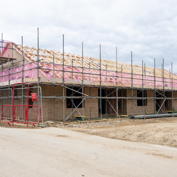 Construction building of Michaelmas Court an Extra Care development by Housing 21