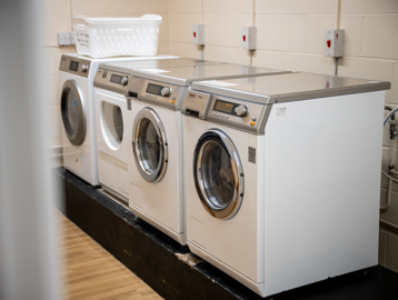 Laundry room with washing machines