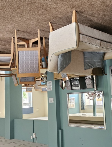 Communal seating and dining area