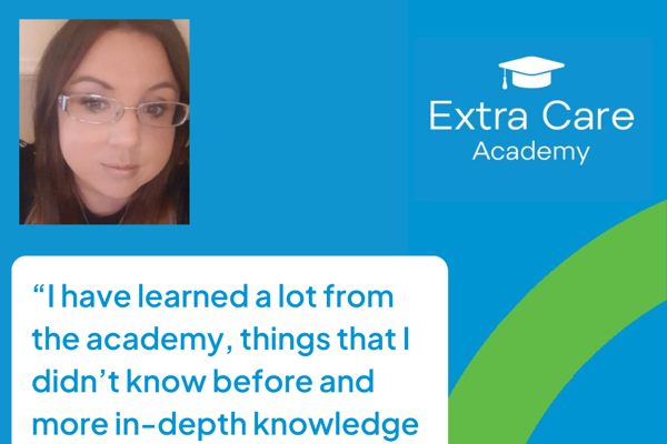 Housing 21 care worked Kimberly with a quote stating “I have learned a lot from the academy, things that I didn’t know before and more in-depth knowledge about medication and safeguarding".