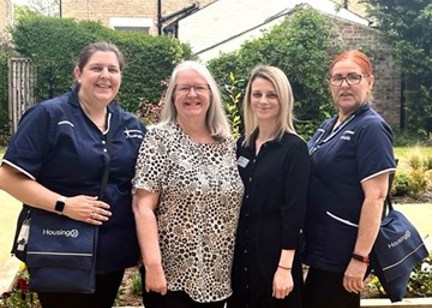 Box Tree Court Cqc Kirstie Lawford Care Worker Cheryl Howland Assistant Housing Manager Steph Lee Housing Care Manager And Alison Whitehead Care Worker