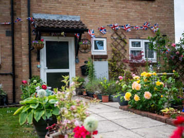 Johnson Court Garden full of flowers