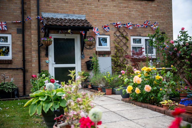Johnson Court Garden full of flowers