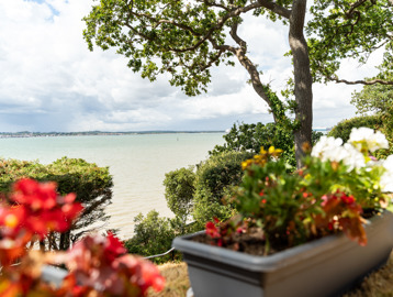 A garden overlooking the sea