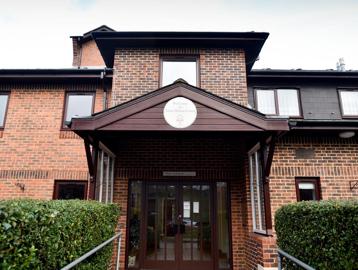 Large front entrance at Alan Hilton Court