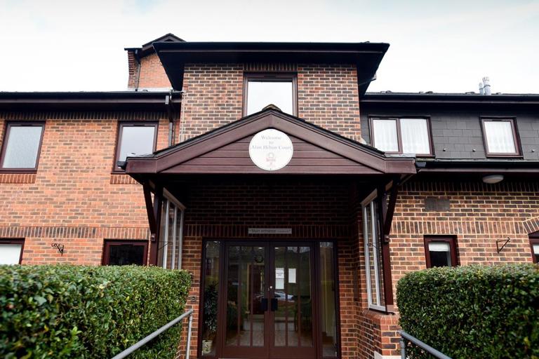 Large front entrance at Alan Hilton Court