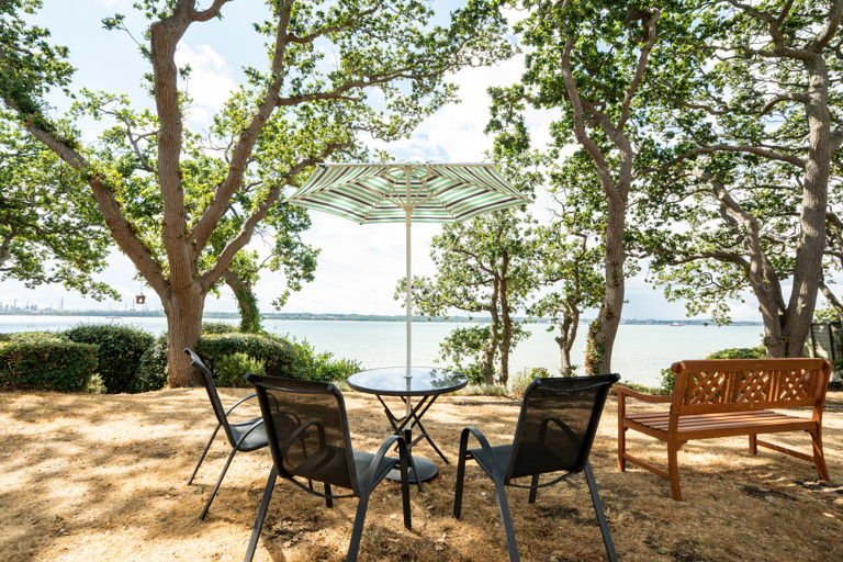 A garden overlooking the sea