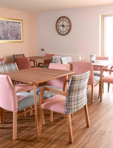Communal dining area in the cafe at Goodman Court 