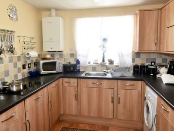 Kitchen inside an apartment of a resident's apartment