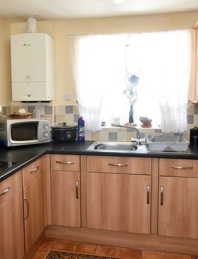 Kitchen inside an apartment of a resident's apartment 