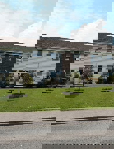 Photo taken outside of the building of John Shoobridge Court from the roadside 