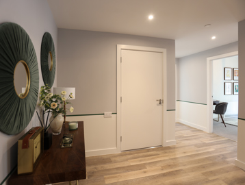 A photo of the hallway inside a show apartment at Minterne Apartments