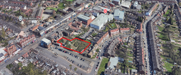 Drone shot of the land for Barn Lane 