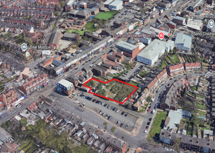 Drone shot of the land for Barn Lane 