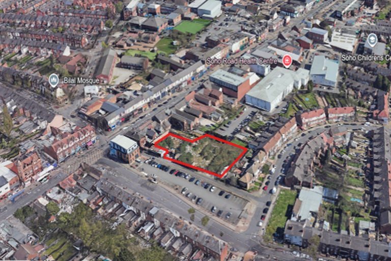 Drone shot of the land for Barn Lane 