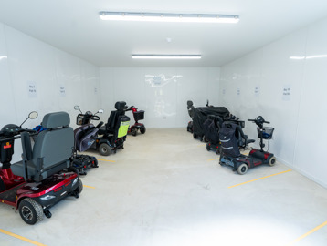 Mobility buggies in storage